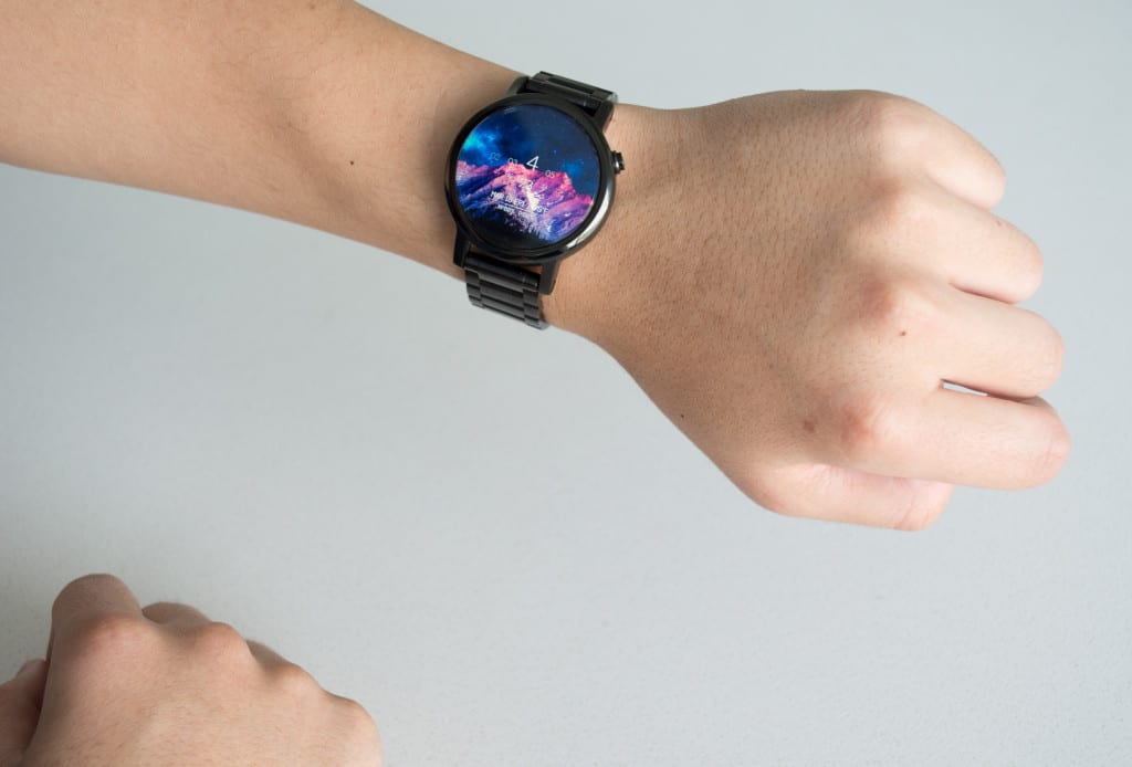 Smart watch on a wrist