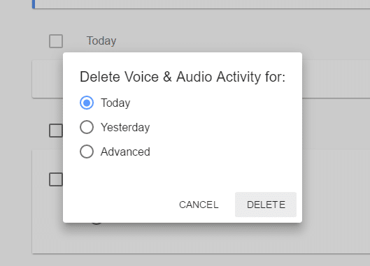 delete siri and Google now voice and audio activity