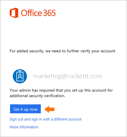 office 365 security verification screen