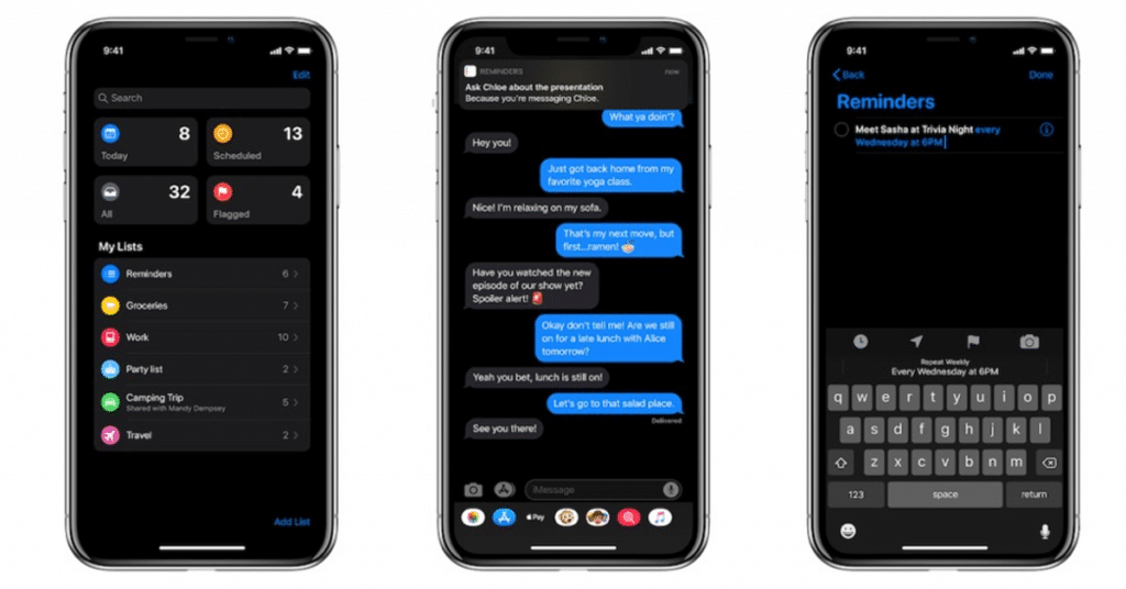iOS 13 Reminders App